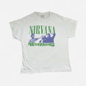 NIRVANA Nevermind unisex oversized grunge rock band white tshirt
